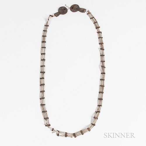 Plains Pipebead and Leather Necklace