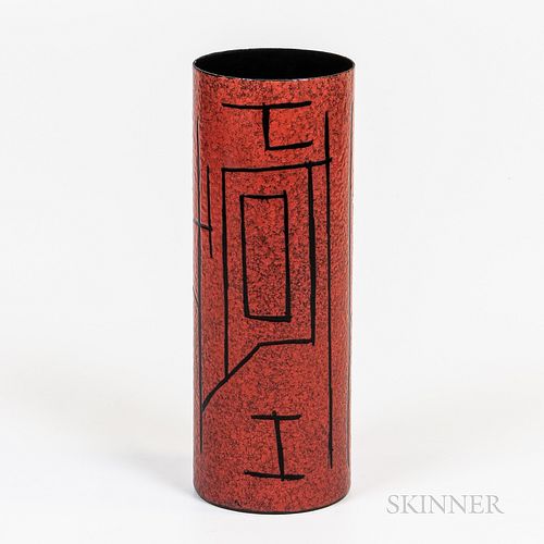 Italian Red and Black Pottery Vase