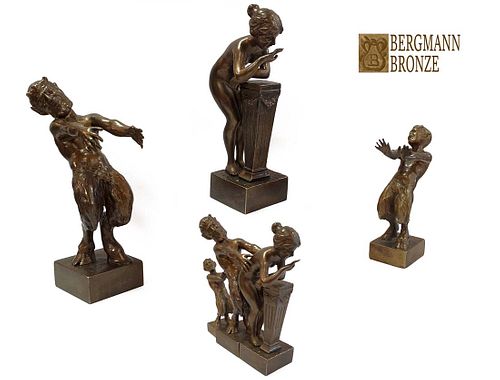 Temptation, Franz Bergman Signed Bronze Figurine Group