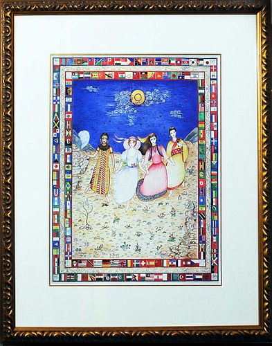 A Persian Miniature Painting By Badri Borghei