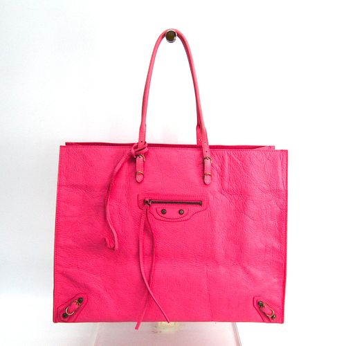 Balenciaga The Paper 236701 Women's Leather Tote Bag Pink BF338111