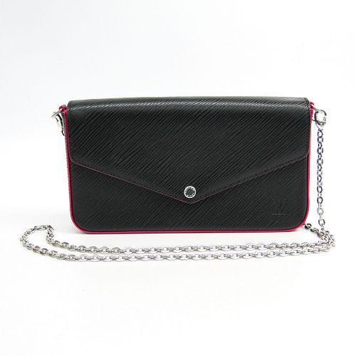 Louis Vuitton Epi Pochette Felice M64579 Women's Epi Leather Chain/Shoulder Wallet Hot Pink,Noir BF337333