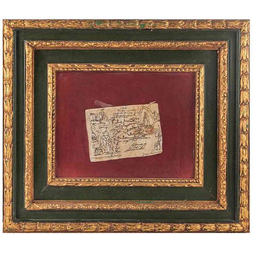 Códice 1548 ó Códice Javier Escalada. Facsimilar. México, Siglo XX. Tinta sobre piel, 12.5 x 18 cm. Enmarcado.