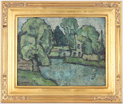 Swanson, Signed 20th C. River Landscape Painting