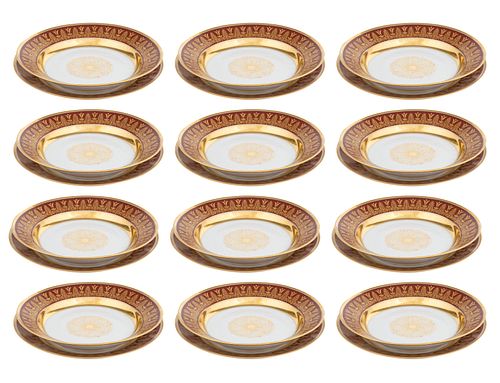 A RUSSIAN TWENTY-FOUR PIECE PORCELAIN FROM THE GURIEV DINNER SERVICE, IMPERIAL PORCELAIN FACTORY, ST. PETERSBURG, PERIOD OF ALEXANDER II (1855-1881)