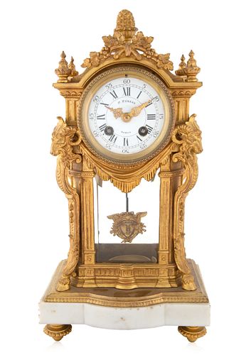 A BELGIAN ORMOLU MANTEL CLOCK, P.  HUBEAU, NAMUR, LATE 19TH-EARLY 20TH CENTURY 