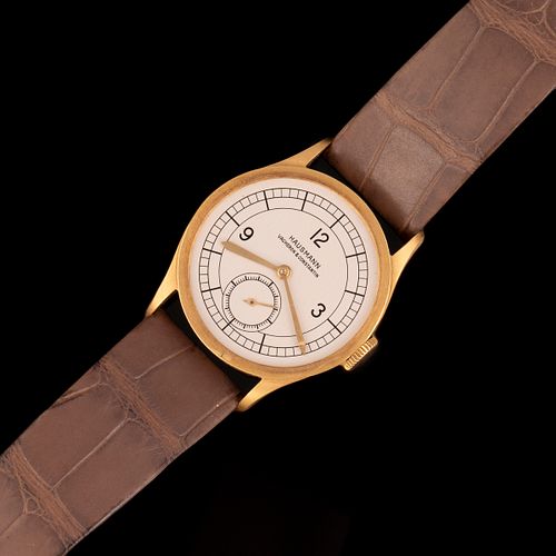 Vacheron & Constantin Gold Wristwatch with Sector Dial Retailed by Hausmann