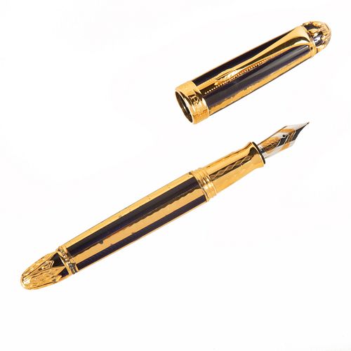 A Michel Perchin Silver Gilt and Enamel Limited Edition Fountain Pen