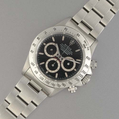 Rolex Daytona 16520 L Serial Stainless Steel Chronograph Wristwatch with Black Dial