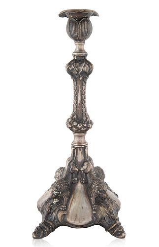 AN AUSTRIAN SILVER-PLATED CANDLE HOLDER, 1867-1872 