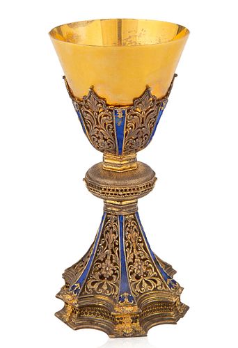 A METAL AND ENAMEL CHALICE, CIRCA 20TH CENTURY 