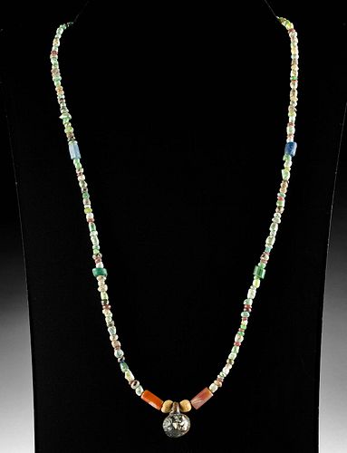 Wearable Roman Glass, Stone & Carnelian Bead Necklace