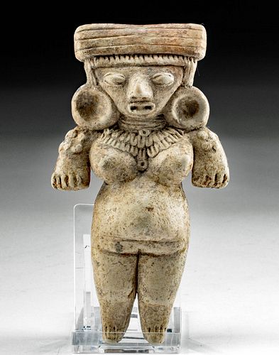 Michoacan Pottery Pregnant Pretty Lady Figure