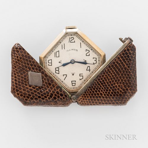 Illinois "Caprice" Skin-covered Purse Watch