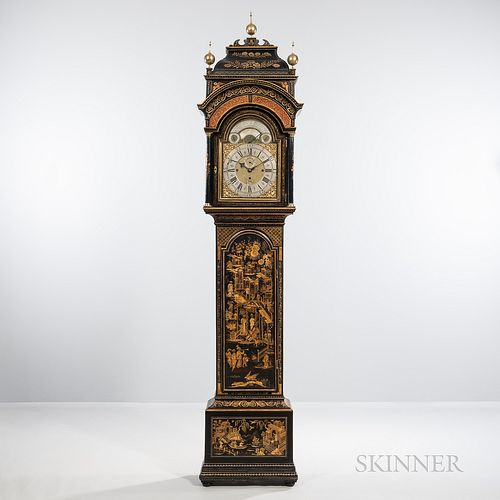 Japanned Quarter-striking Musical Longcase Clock by Joseph Eayre
