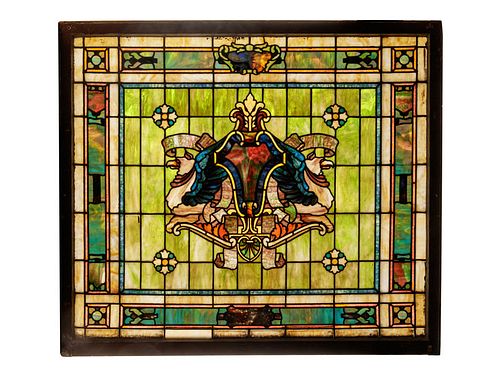 A Rudy Bros. Stained Glass Window Panel 