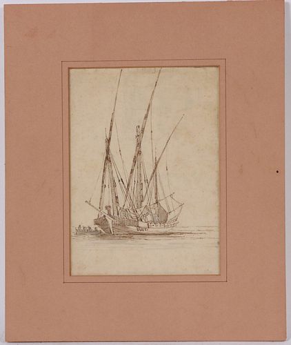 Claude Joseph Vernet, Mixed Media, Study of Boats