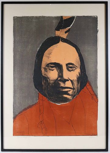 Leonard Baskin, Print, "Red Cloud"