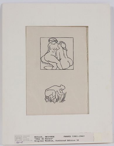 Aristede Maillol, Woodblock Print, Odes de Horace