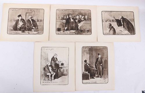 Honore Daumier, Five Lithographs