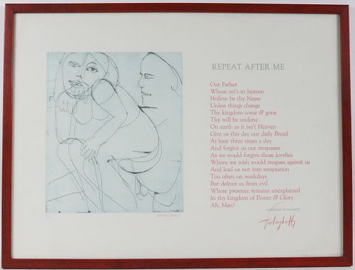 Lawrence Ferlinghetti, Print, "Repeat after Me"