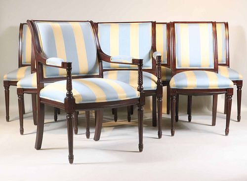 Eight Neoclassical Style Dining Chairs