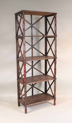 Contemporary Stained Walnut Etagere