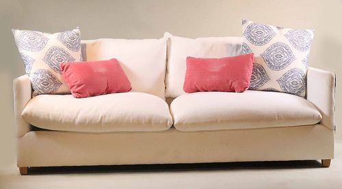 Lee Industries White-Upholstered Sofa