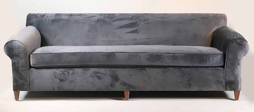 Century Furniture Grey Velvet Upholstered Sofa