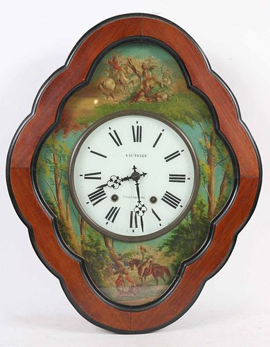 French Paint-Decorated Wall Clock