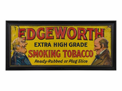An Edgeworth Tobacco Pressed and Painted Metal Advertising Sign 