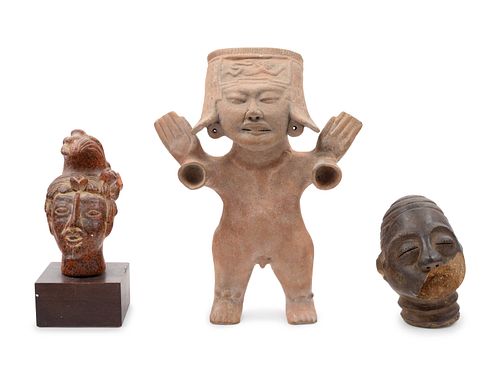 A West Mexican Smiling Figure and a Mayan Head After the Antique 
