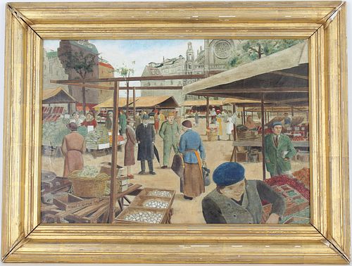 Robert Sloan, "Market Scene Brussels..." 1942