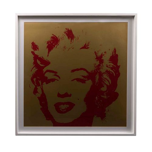 ANDY WARHOL. II.40: Golden Marilyn Con sello en la parte posterior "Fill in your own signature". Serigrafía. Enmarcada. 90 x 90 cm