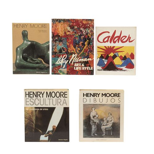 LIBROS SOBRE PINTORES Y ESCULTORES MODERNOS.  Henry Moore /  Leroy Neiman. Art and Life Style / Calder / Henry Moore Dibujos. Pzas: 5.