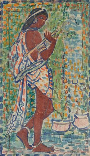 MAURICE BRAZIL PRENDERGAST, American 1859-1924, Hindu Dancer, 1914