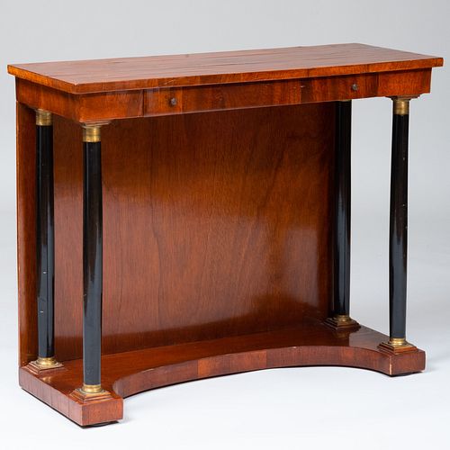 Continental Neoclassical Style Mahogany and Ebonized Pier Table