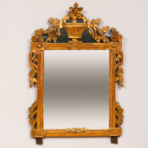 Louis XVI Provincial Painted and Parcel-Gilt Mirror