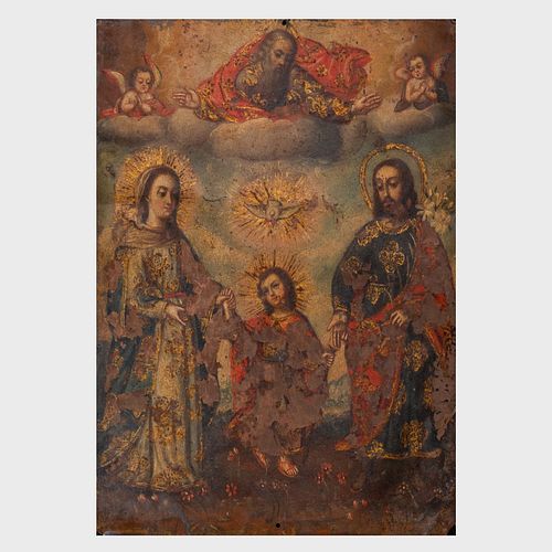 Icon of the Virgin with Saints, Icon of the Holy Family with God the Father and the Holy Spirit, and the Virgin and Child with St. John the Evangelist