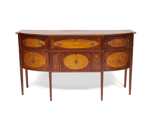 A Federal Mahogany and Birds Eye Maple Sideboard, Connecticut River Valley, ca. 1800