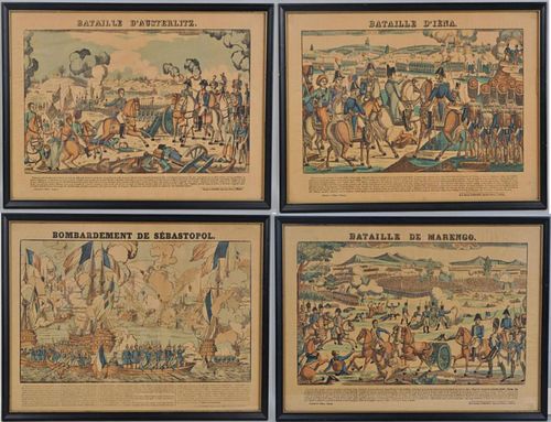 Set Four Framed French Military Themed Prints