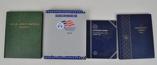 Complete Books Jefferson Nickels & Roosevelt Dimes