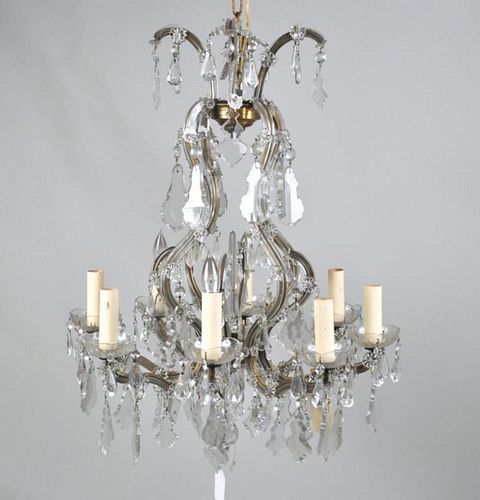 Venetian Glass Rococo Style 8 Light Chandelier