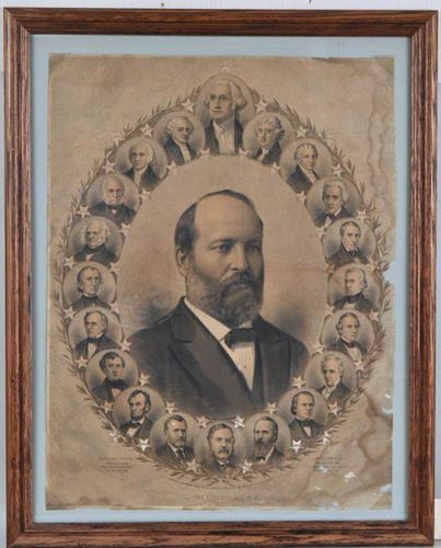 James A. Garfield Presidential Memorial Litho