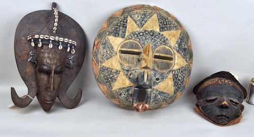 Group Three African Carved Wooden Masks