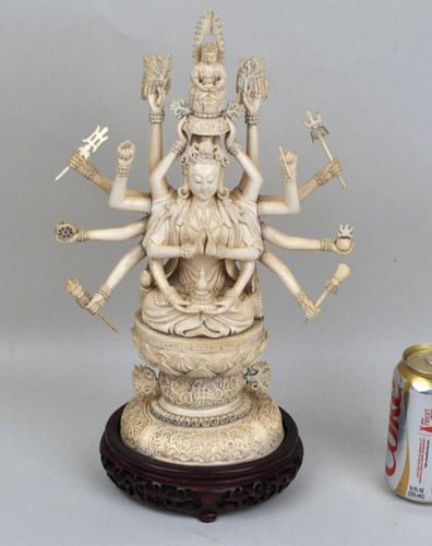 Carved Figure of Seated Cundi Avalokiteshvera