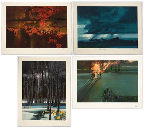 Robert Peak, Four Prints from "Spirit of Sport" Portfolio, 1983
