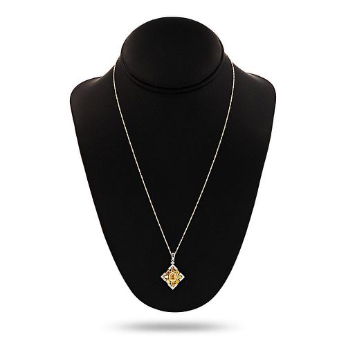 Diamond 14K Yellow and White Gold Pendant/Necklace