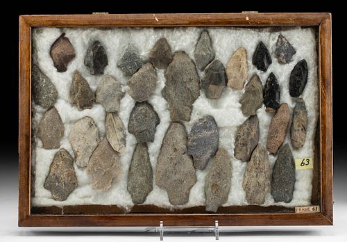 32 Native American Stone Projectile Points