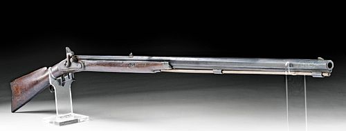 19th C. American Missouri Steel & Wood Half Stock Rifle